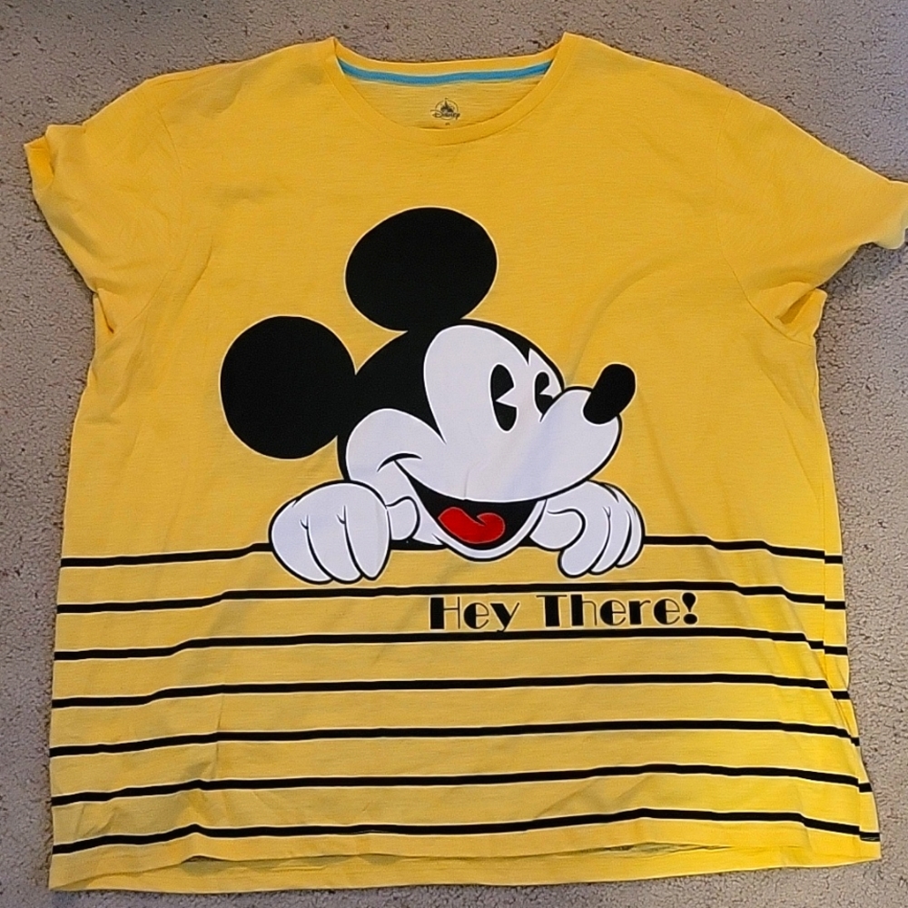EUC Used Disney Mickey Mouse 4XL XXXXL Yellow T-Shirt